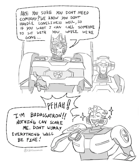 as a child i often started to panic very much when my parents were a little late at work, cuz I was very afraid of being alone for too long. So I thought it would be funny to draw Bee in the same situation XD

#TransformersOne #Bumblebee #OptimusPrime #ElitaOne 