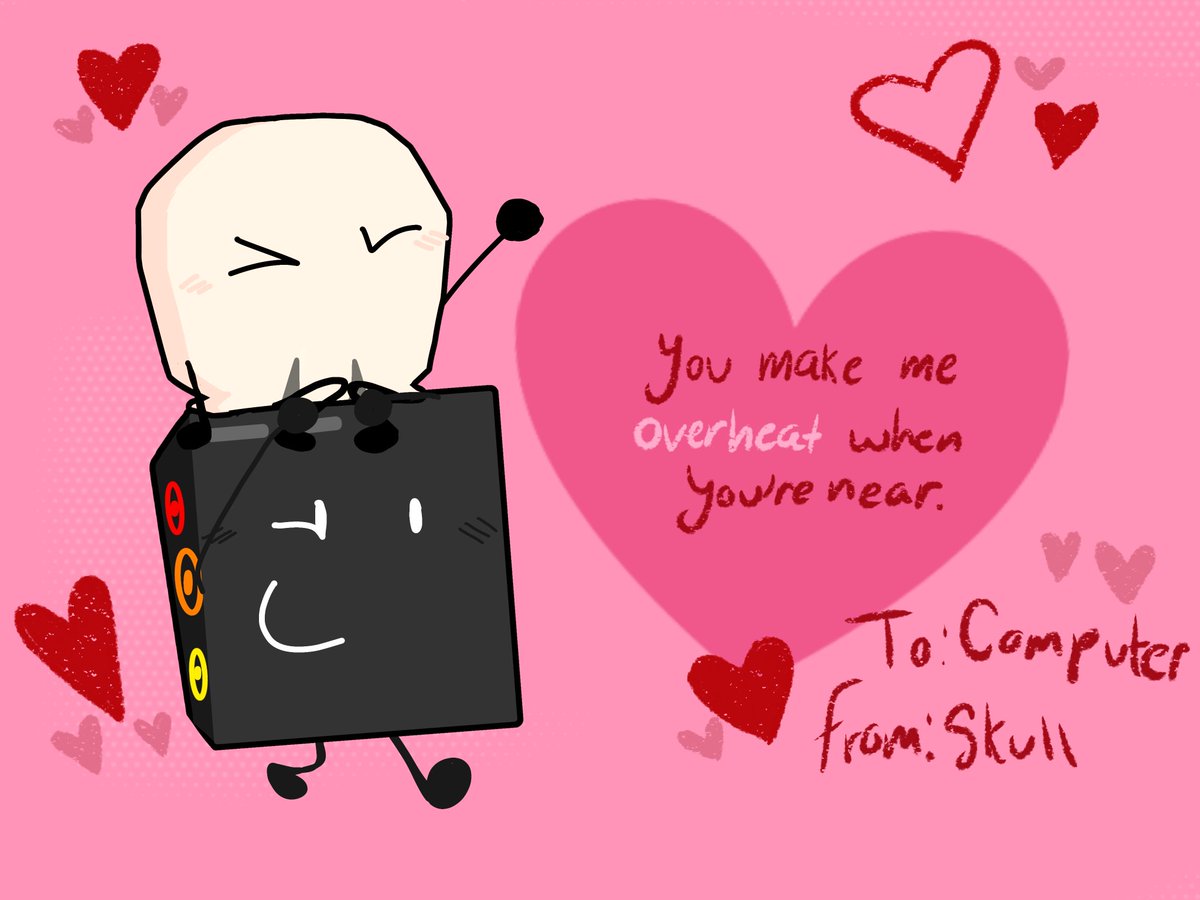 skullputerfan's tweet photo. In honor of Valentine's Day I drew skullputer Valentine's Day cards based off the II ones!! #TDOS #skullputer https://t.co/SuwHvYdyS0