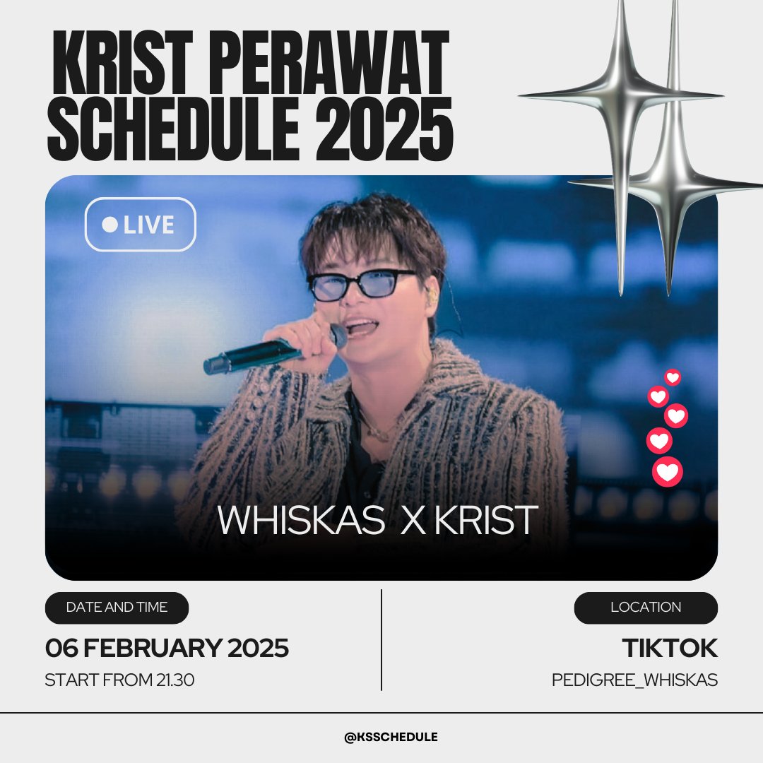 KSschedule's tweet photo. Krist Singto Schedule This Week!

📅 06 February 2025 

#KristPerawat #ยูยู่ของคุณพี 
#SingtoPrachaya #สมุนจ้าวป่า
#คริสสิงโต #ทีมพีรญา https://t.co/gN5VNvezIU
