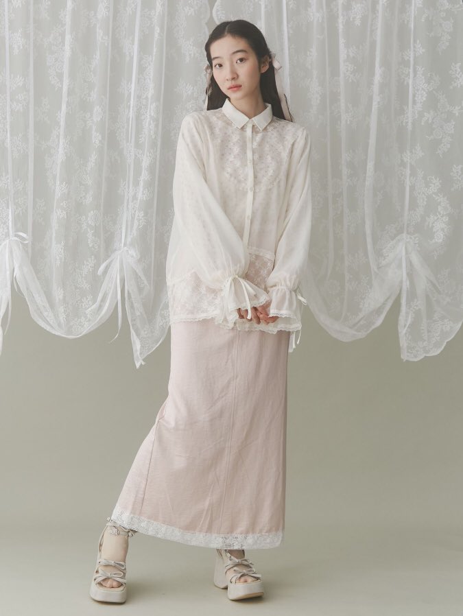 メリージェニー merry jenny flowerレースエプロン （オフホワイト