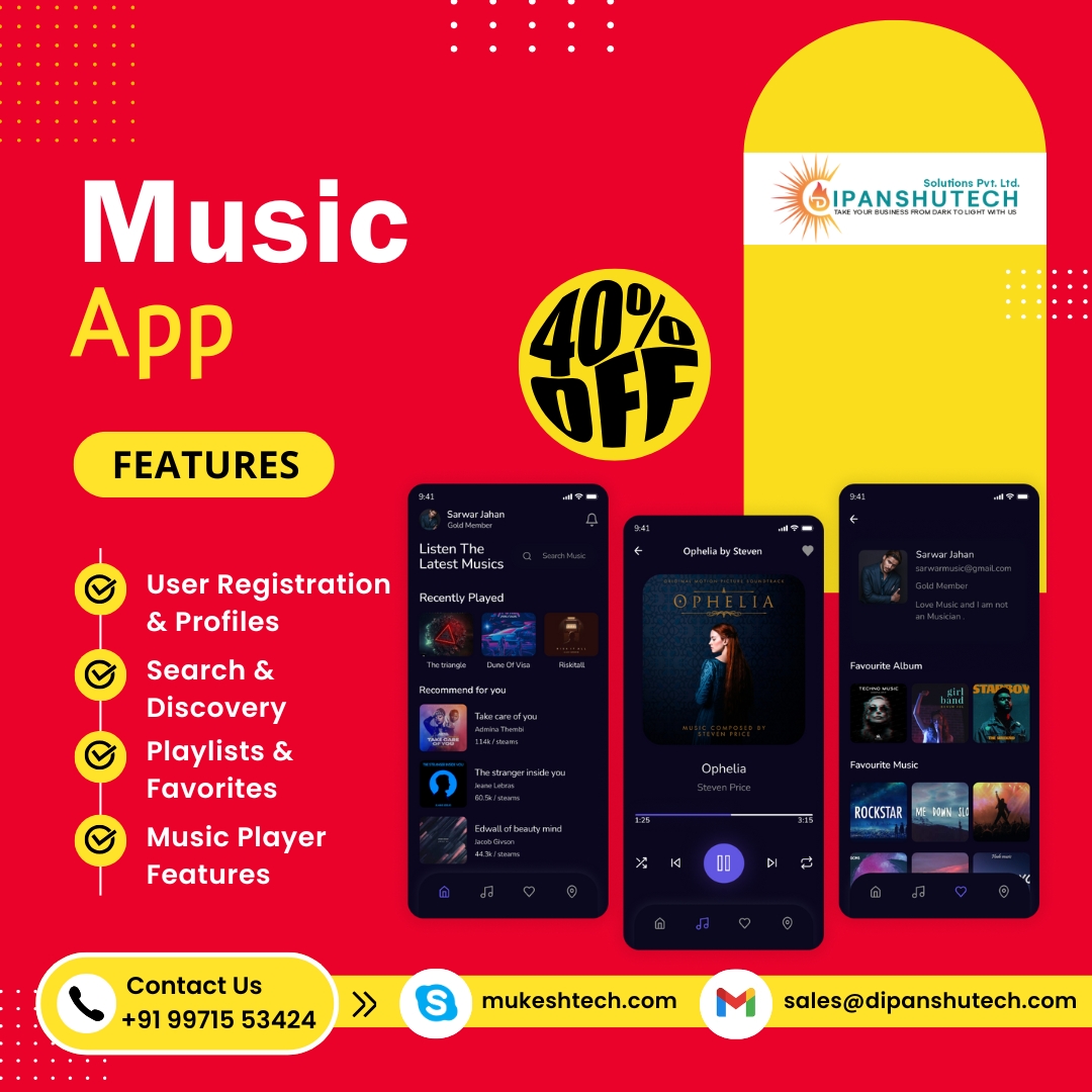 DIPANSHUTECH's tweet image. 🎶 DipanshuTech, the best music app development company in Greater Noida.🎵

Let’s turn your music app idea into reality!

#MusicAppDevelopment #BestITCompany #AppDevelopment  #MobileAppExperts

DipanshuTech
📞 +91 99715 53424
📧 admin@dipanshutech.com
🌐 dipanshutech.com