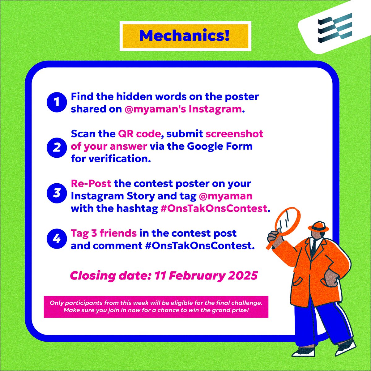 MyAman_Malaysia's tweet photo. How good are you at being a detective? 🔍

Join the hunt for hidden words and stand a chance to win amazing prizes! All you need to do is find the words, share your answer and get your friends in for the fun! 📲✨ https://t.co/4OOrxiVJK0