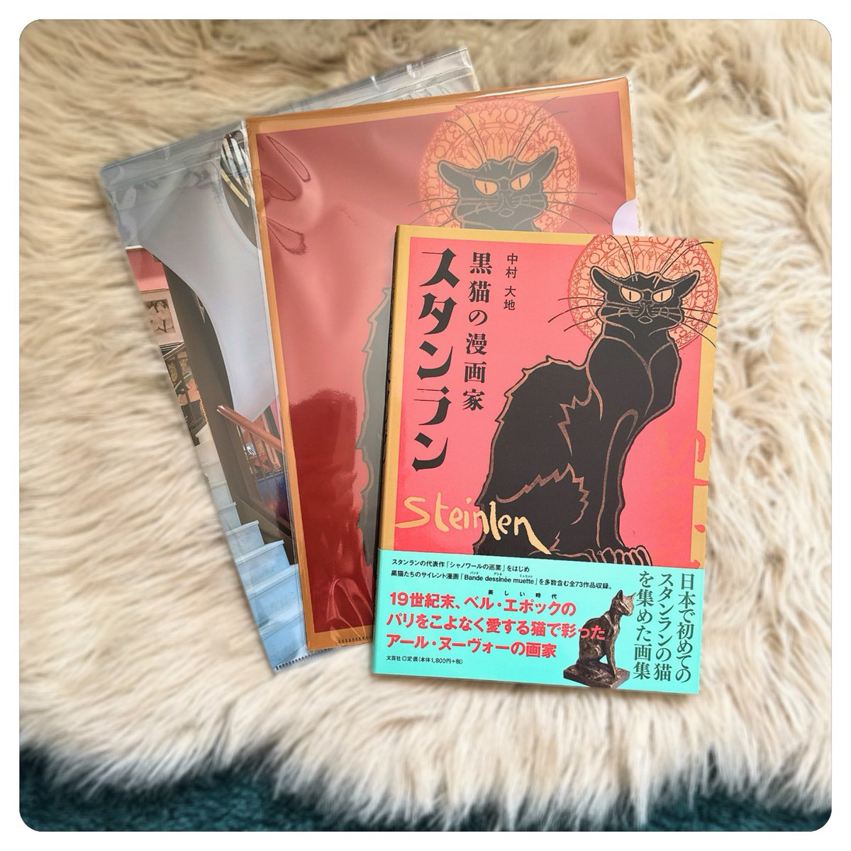 toy_sunaga's tweet photo. わーい！日本初のスタンラン作品集！
オリジナルファイルも可愛い🩷🐈‍⬛
家に「Tournee du Chat Noir」のポスターを額に入れて飾ってる💖
わたしは著者の中村さんも気になります！色々とお話し聞いてみたい✨✨✨
あとギャラリーにも近いうちに伺いたいなぁ😍🐈‍⬛💖

#黒猫の漫画家
#スタンラン
#steinlen https://t.co/Hxa4kI807p