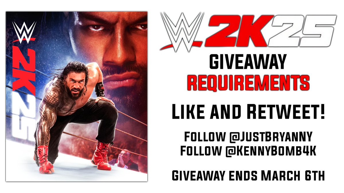 JustBryanNY's tweet image. WWE 2K25 Standard Edition Giveaway!

For a chance to win:
Follow @kennybomb4k @JustBryanNY 
Retweet and Like!
Tag a Friend!

Lets goooo! #WWE2K25