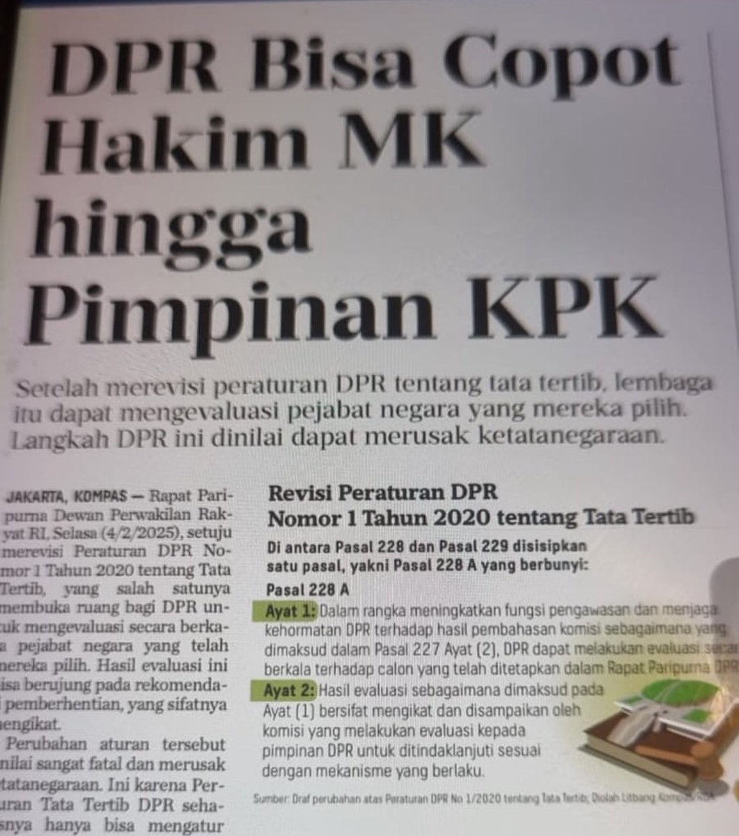 zainalamochtar's tweet photo. Yg bikin&amp;setuju ini sebaiknya belajar kembali setdknya tiga pelajaran dasar di semester awal anak FH/ilmu politik; 1. Teori kewenangan; 2. Teori tentang pemisahan kekuasaan dan; 3. Teori Hirarki Per-UU. Saya yakin anak2 semester awal bisa jelaskan ini secara sgt baik ke beliau2🙏 https://t.co/Bnc4Rrtl7m