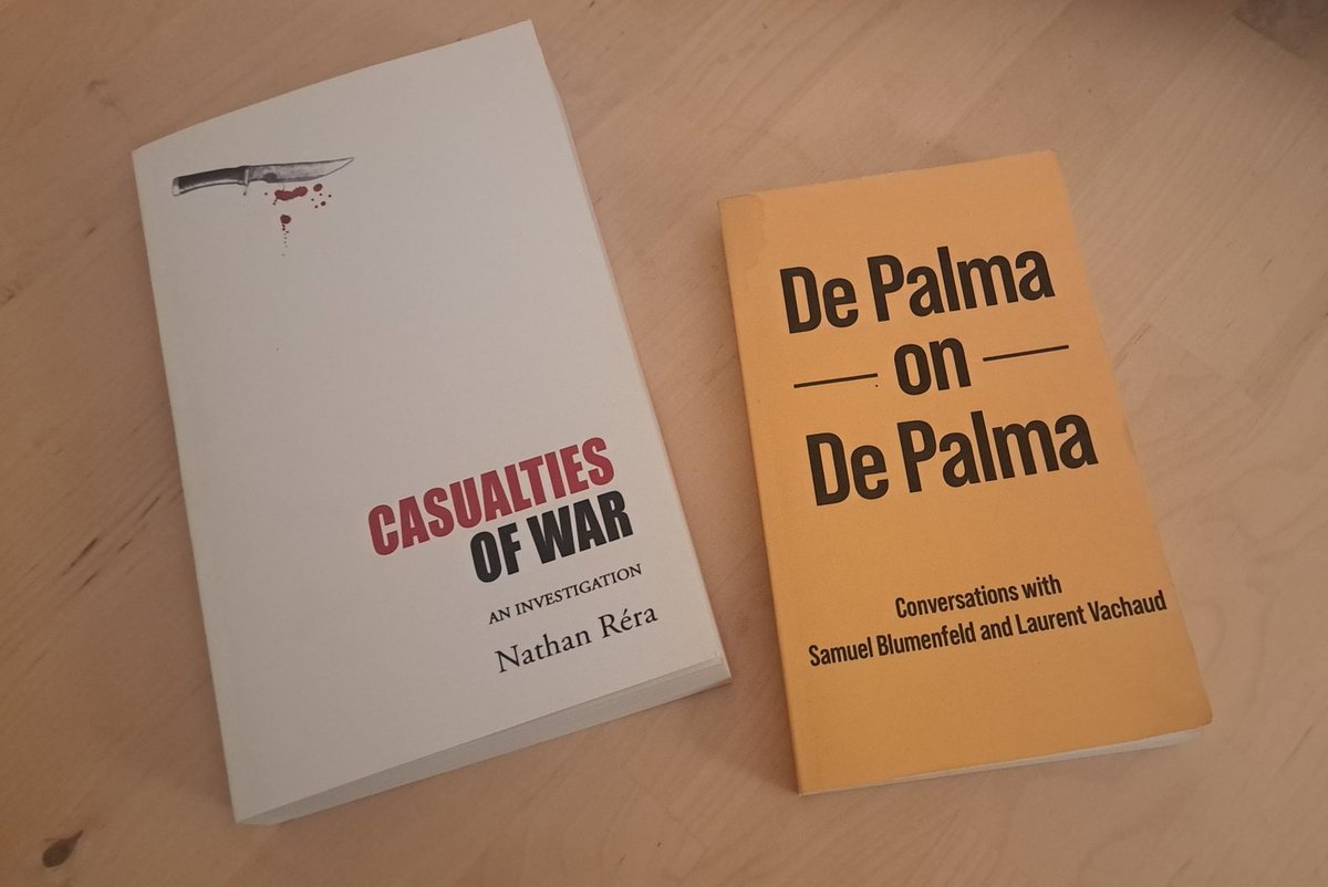 A reminder Sticking Place books (my publisher) has published Englsih translations of essential French books on Brian De Palma: the career-spanning book length interview DE PALMA ON DE PALMA  and the exhaustive CASUALTIES OF WAR: AN INVESTIGATION.

Link in 1st reply