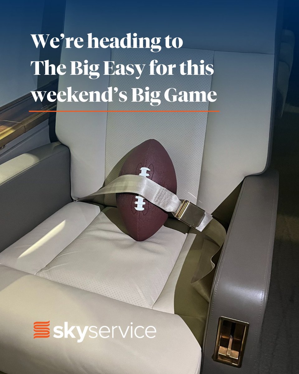 Speaking of easy - getting to and from the world's biggest events is easy when you book your trip with Skyservice.

Learn more about chartering with us: hubs.li/Q035l10Z0

#FlyPrivate #BizAv #BigGame #BigEasy #NOLA