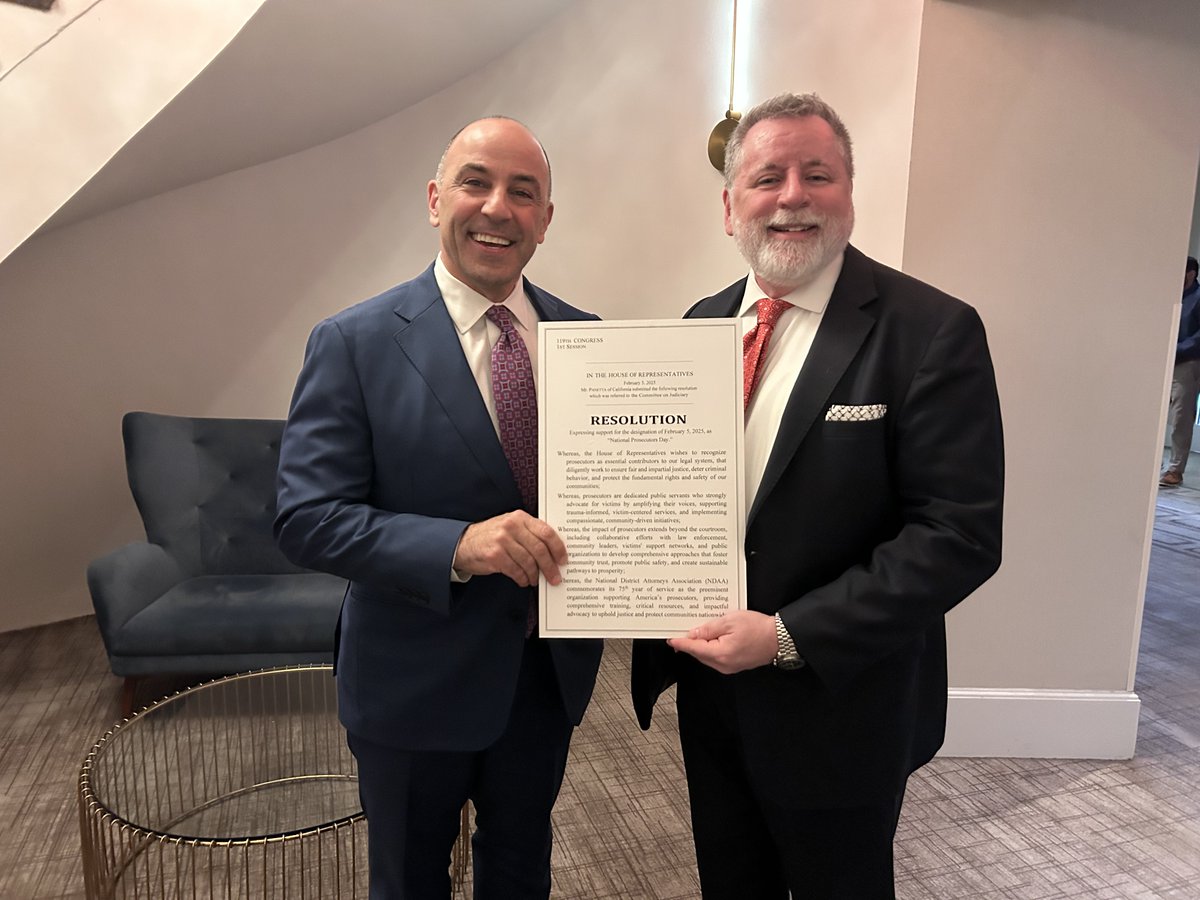 ndaajustice's tweet photo. 📸 Thank you @RepJimmyPanetta for sharing your personal experience as a prosecutor and for your resolution expressing support in proclaiming Feb. 5, 2025, as National Prosecutors Day. #NDAA75 #JusticeInAction https://t.co/jtWRnpxg8a