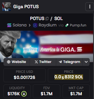 0xMattDeFi's tweet photo. Top 1 trending on Solana: $POTUS @Giga_POTUS 

☑️ good narrative, cult community and strong team

☑️ big names onboard so far

https://t.co/wS8tcHPy36

CA: https://t.co/cCTVbeer2y

SEND IT 🚀 https://t.co/iC5MsRBJsh