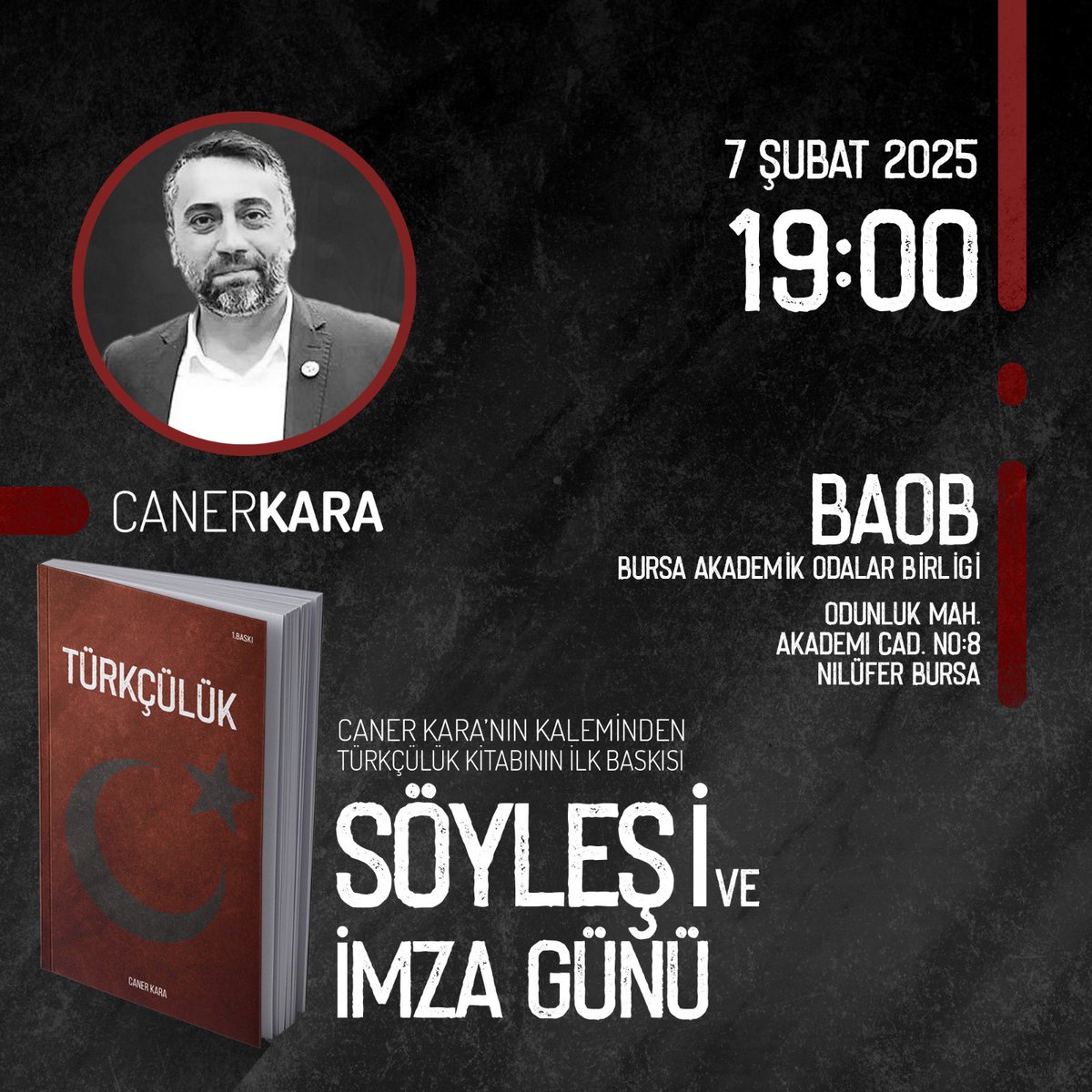 alperensakin's tweet photo. #CanerKara nın son kitabı #Türkçülük..

7 Şubat 19:00 da BAOB da, söyleşi ve imza gününe tüm türkçüleri bekliyoruz…

#Türkçülük #Oku #Okut #Yaşat

@CanerKara_Tayma @altinorducmyt https://t.co/HC3t5MnYx9