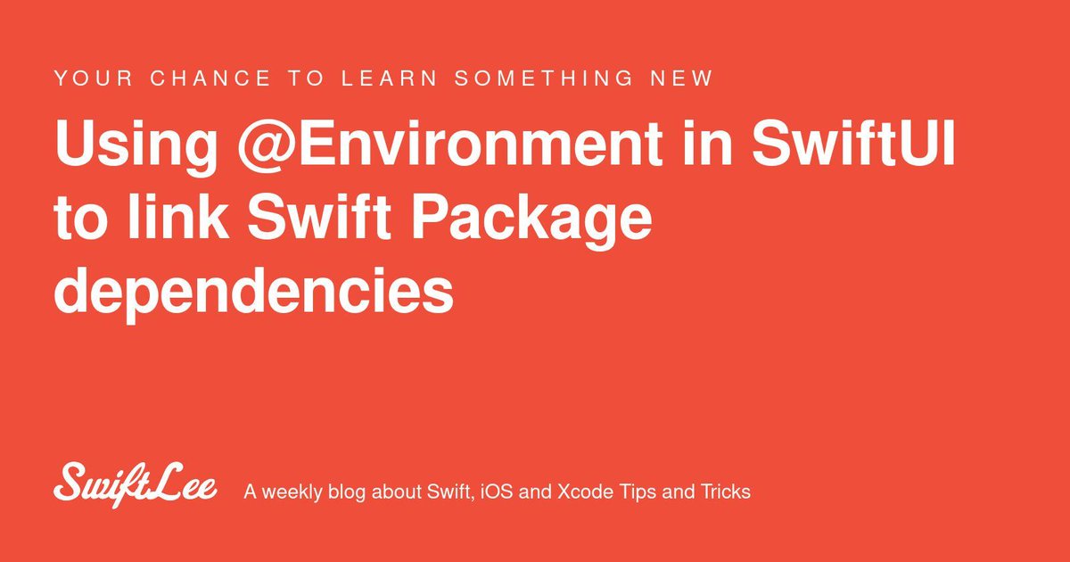 CodingExplorer's tweet image. Using @Environment in SwiftUI to link Swift Package dependencies — avanderlee.com/swiftui/enviro… via @twannl
#swift #swiftLang #swiftUI #iOSdevelopment #iOSdev #iOSProgramming