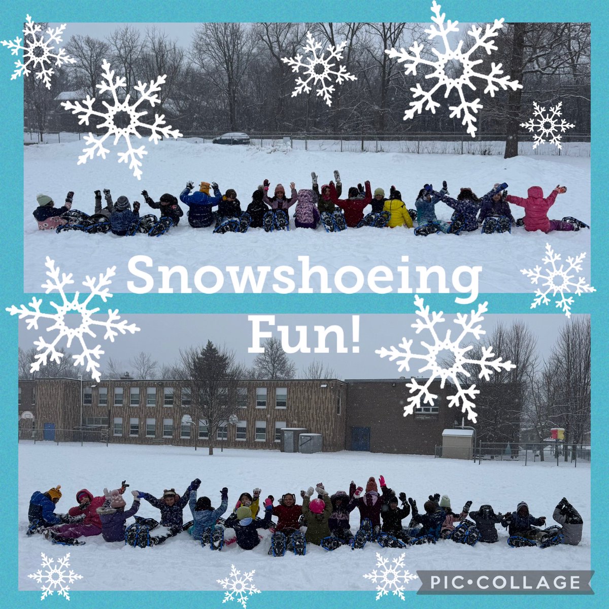 gkramar35's tweet photo. The grade 3 dragons took advantage of the snow globe effect Mother Nature gave us and enjoyed some snowshoeing in the schoolyard.❄️🌨️ ⁦@StGeorgeOCSB⁩ ⁦@MrsShannon7⁩ https://t.co/OyEPrYqvpG