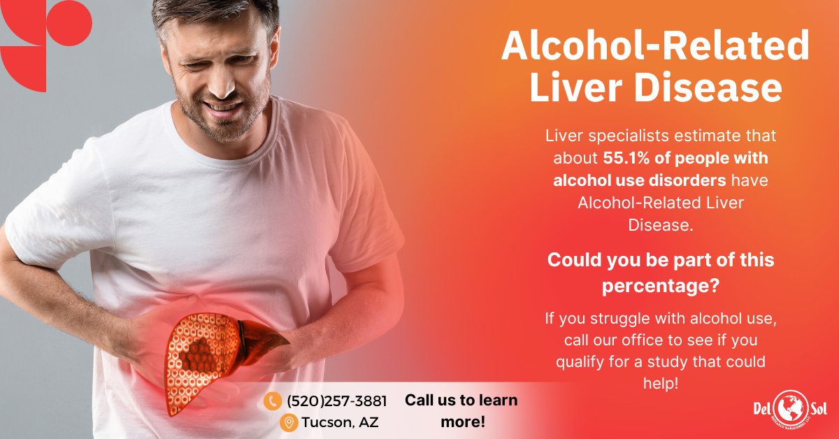 whatsuptucson's tweet photo. Contribute to research that could improve treatments for liver damage and alcohol overuse. Compensation up to $1,190. 

Call 520-257-3881 or click the link below to learn more:  
https://t.co/FtQ9V63IYz

@DelSolResearch #arld #paidtrials

Ad https://t.co/8qNfXXhlGC