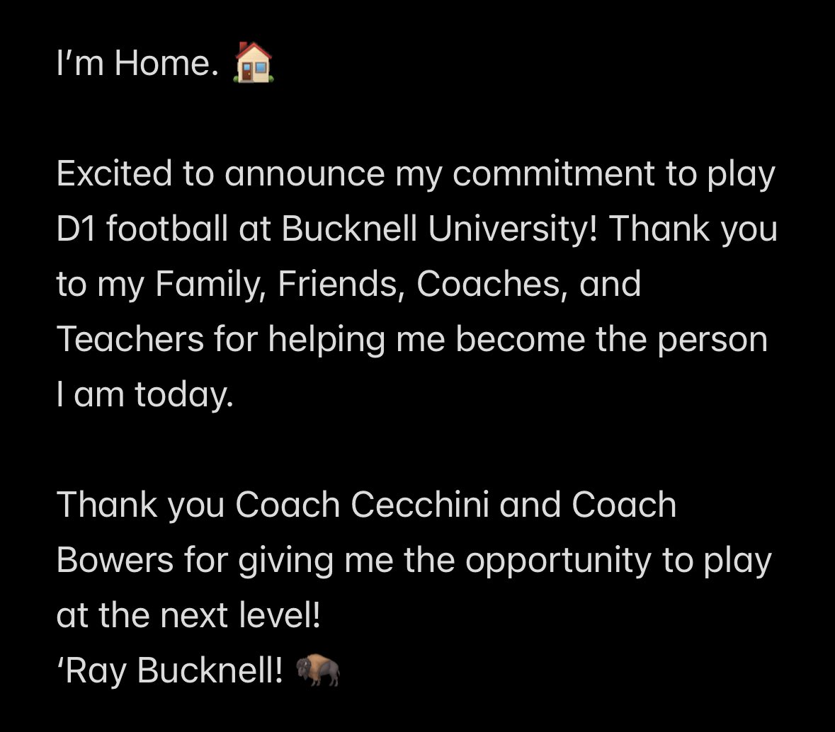Committed! 🦬 <a href="/Bucknell_FB/">Bucknell Football</a> <a href="/BenetRedwingFB/">Benet Academy Football</a> <a href="/EDGYTIM/">Timothy “EDGYTIM” OHalloran</a> <a href="/AllenTrieu/">Allen Trieu</a> <a href="/PrepRedzoneIL/">Prep Redzone Illinois</a>