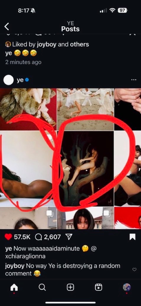 ayeejuju's tweet photo. no way Kanye West is cooking random people in his comments 💀 https://t.co/EZ9Pj0j1EO