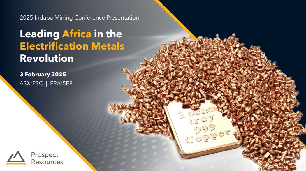 ProspectResLtd's tweet photo. Our MD, @SamHosack, presented at #MiningIndaba2025. He showcased our Mumbezhi Copper Project in Zambia, highlighting its growth potential in the global electrification metals revolution.
View the presentation here: https://t.co/pV9Rrkzfr0
$PSC #ProspectResources https://t.co/XyWICdf5pA