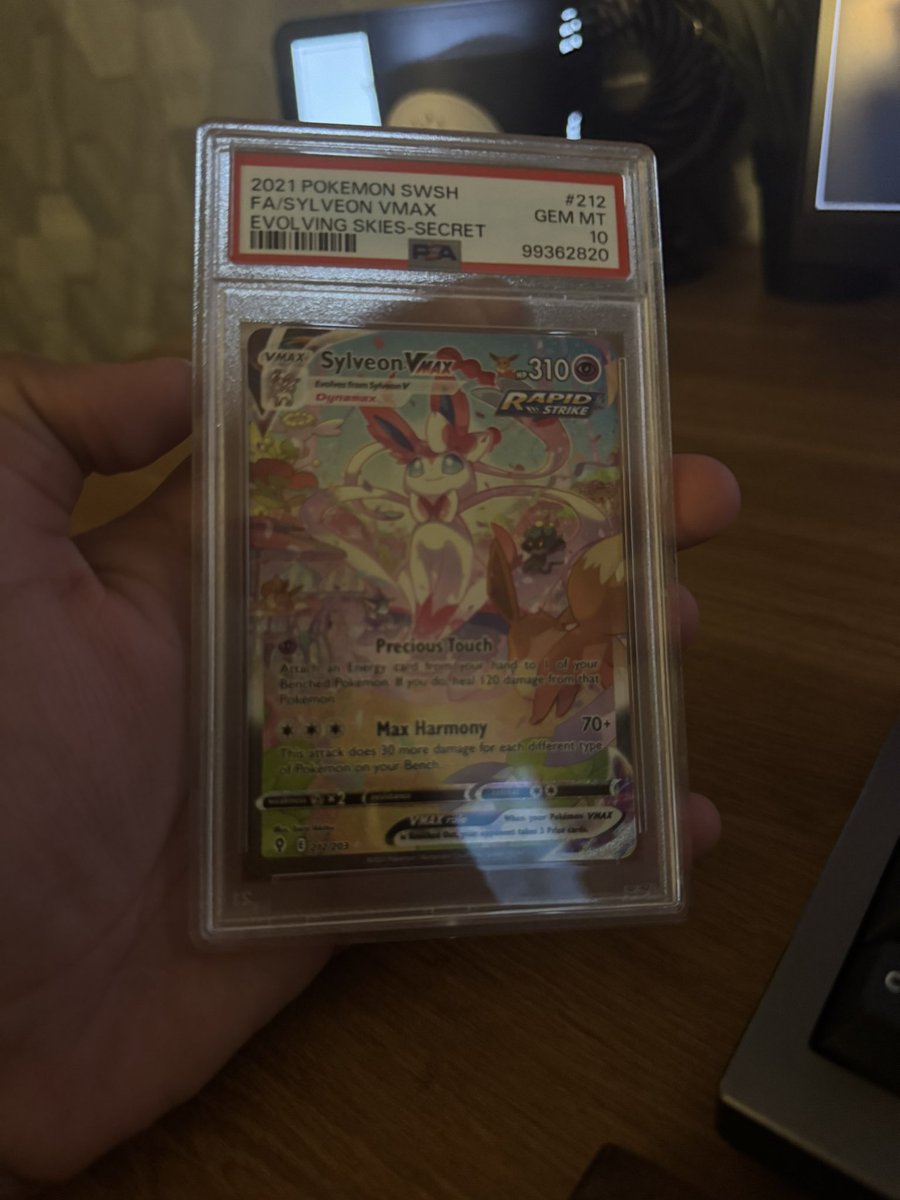 206PokeRips's tweet photo. Sylveon VMAX Alt Art PSA 10 
$525 Shipped w insurance 
@BUYSELLTRADETCG https://t.co/dgGbXBI8XM