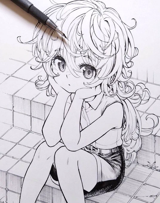 今回の扉絵は珍しく主線はアナログのラマちゃ 