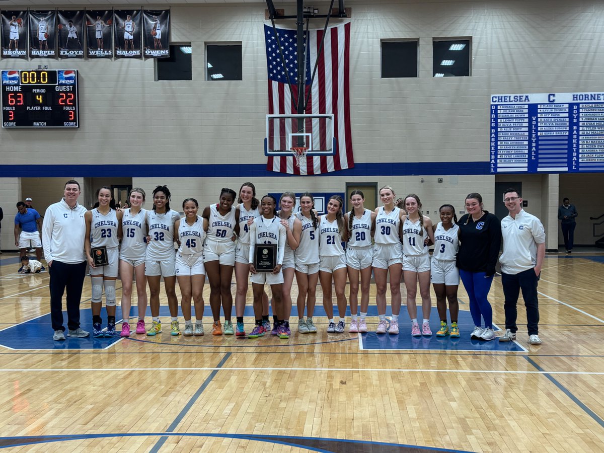 andrewtsimonson's tweet photo. Jason Harlow said he wanted to give this Chelsea core a banner to enshrine its success forever. Mission accomplished. The Hornets are Class 6A, Area 8 champions, and one of those seniors, Haley Trotter, is the area tournament MVP. https://t.co/RP833qj0ho