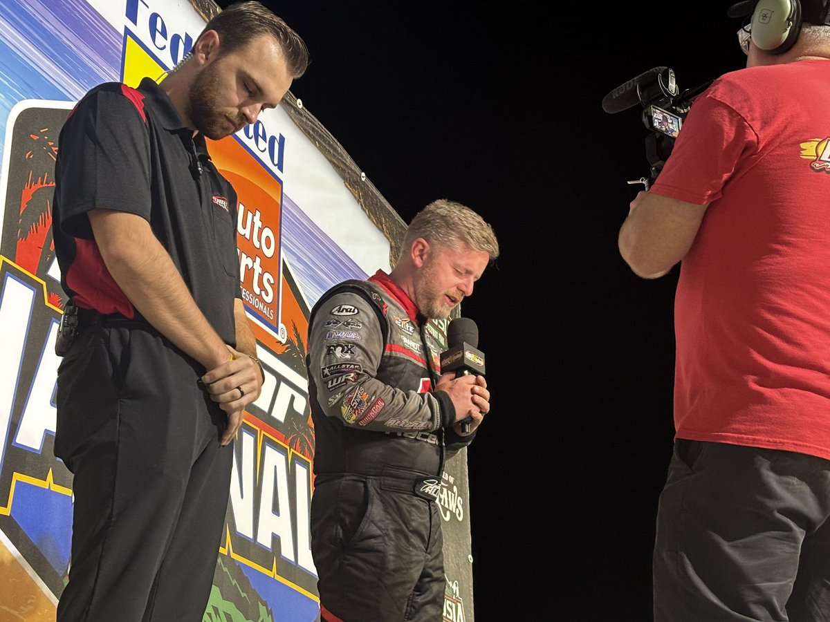 Tonight’s Opening Ceremonies began with a special invocation offered by reigning NASCAR Xfinity Series champ <a href="/J_Allgaier/">Justin Allgaier</a>.

<a href="/DIRTcarRacing/">DIRTcar Racing</a> UMP Modified Feature action is NEXT on <a href="/DIRTVision/">DIRTVision</a>!