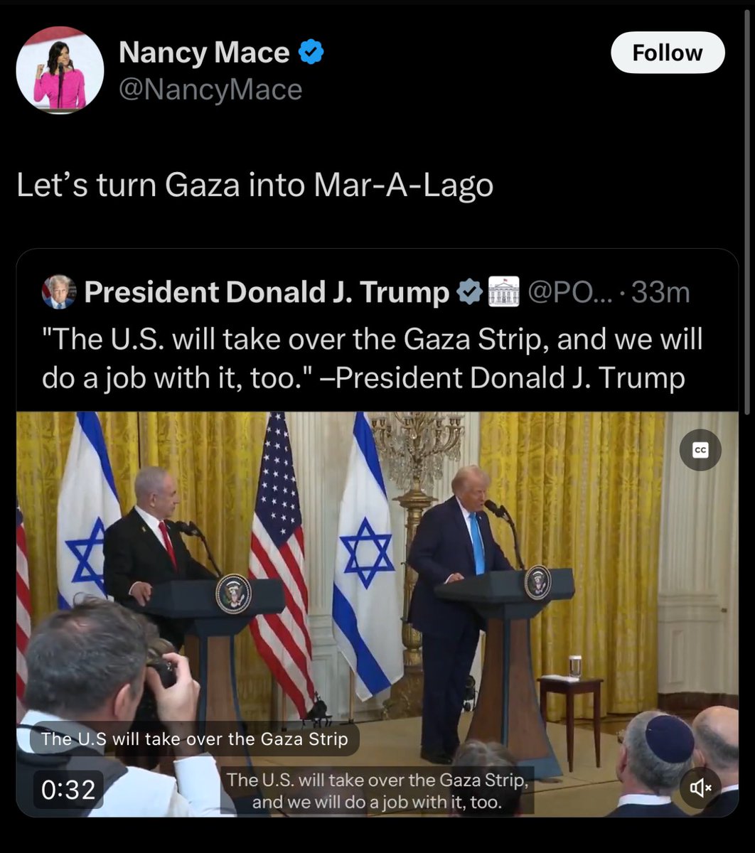 MeidasTouch's tweet photo. Republican Congresswoman Nancy Mace calls to “turn Gaza into Mar-A-Lago” https://t.co/0PLR3bw6mj