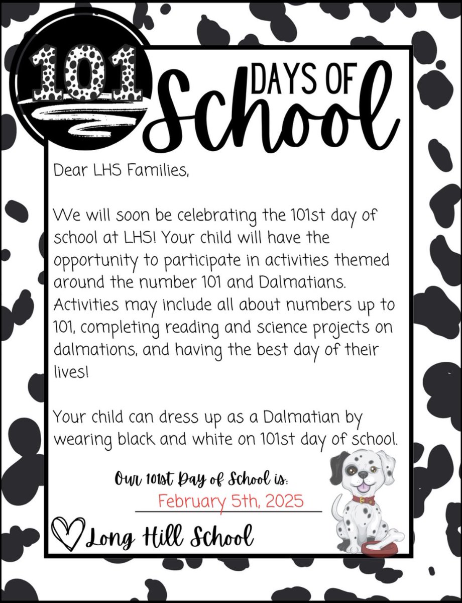 So excited to celebrate the 101st Day of School at LHS tomorrow! #ct126