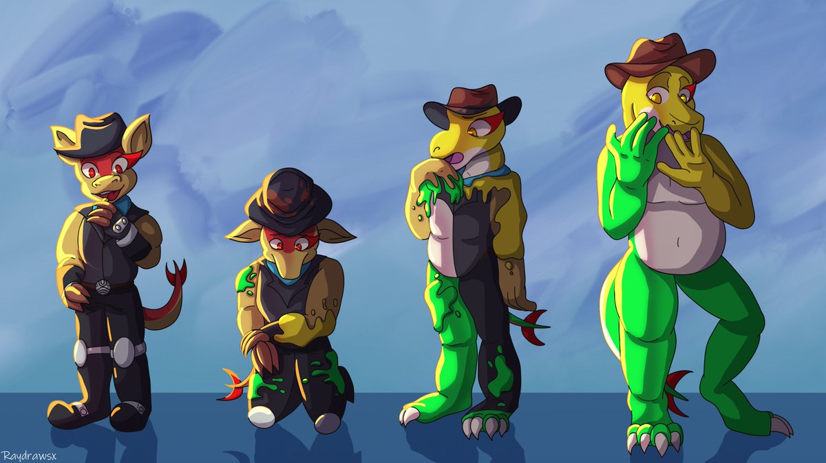 The #Tf Journey still continues, as Dillion is given a mysterious candy from "Sal," the traveling salesman. When Dillion takes a bite out of the candy. He suddenly felt like there was #goo on him. Turning him into a #Gummigoo #DigitalCircus #TFTuesday #transfur #Latex 🎨Raydrawsx