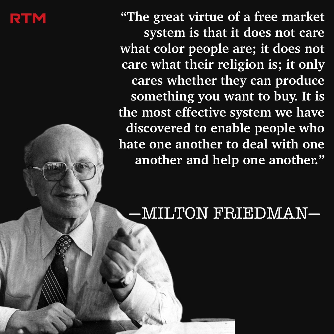 ThomasSowell's tweet photo. Truly free markets can solve all. https://t.co/bn95MJTMEb
