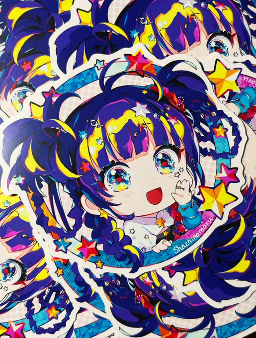 コミティアに持ってくステッカー届いた!勢いで描いたけど思ってたより可愛い! 