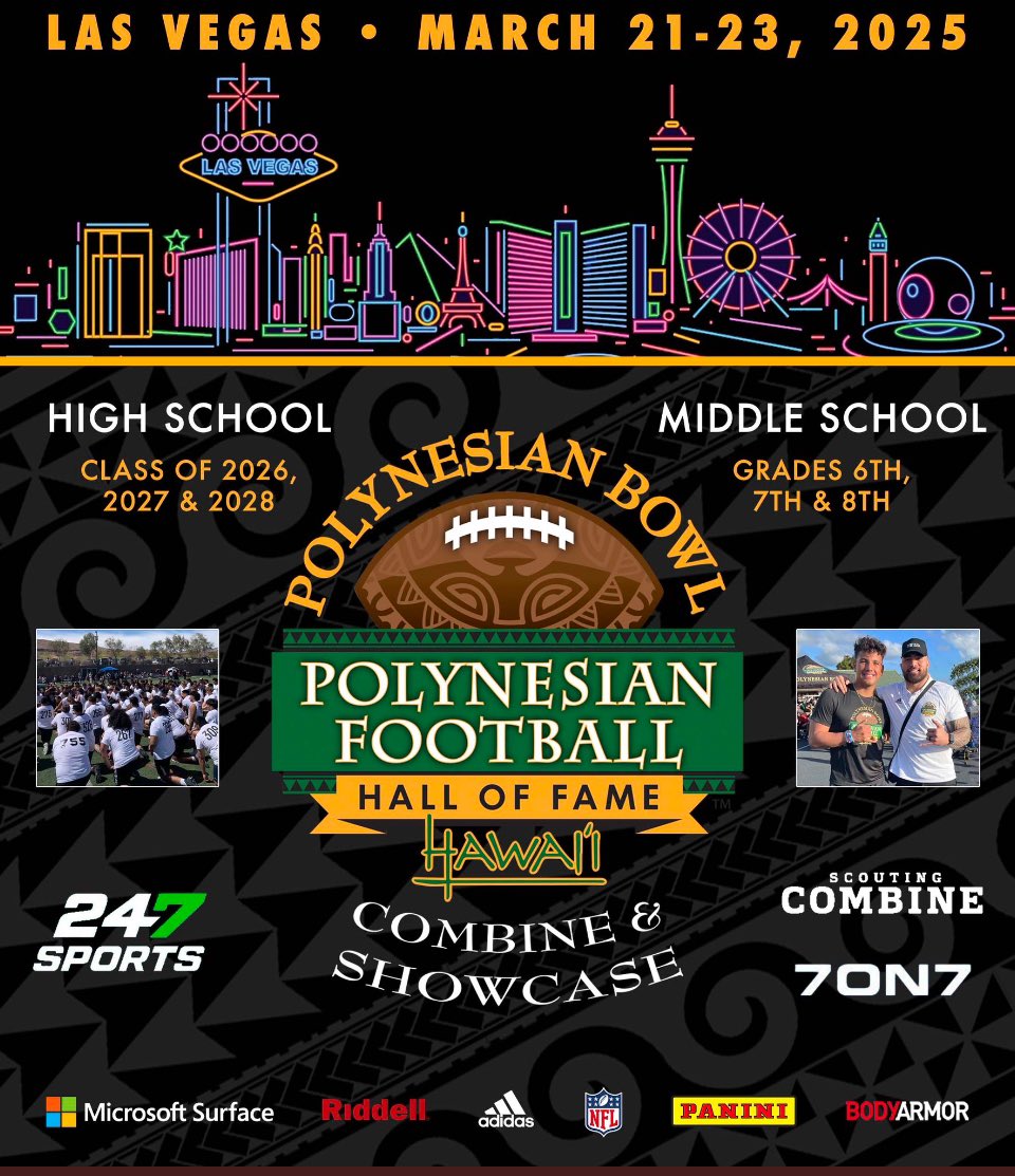 Can’t wait to participate and dominate at the <a href="/polynesiabowl/">POLYNESIAN BOWL</a> camp Appreciate you guys can't wait to compete 
<a href="/polynesiabowl/">POLYNESIAN BOWL</a>