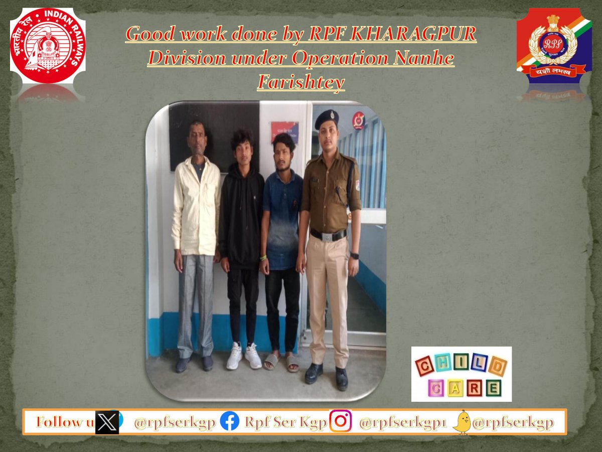 rpfserkgp's tweet photo. #Nanhe Farishte: On 04.02.25 Officer & staff of RPF Post SRC-G rescued 01 minor Boy from Bakranaybaz Railway station. Further handed over to his brother after proper verification of identity in an acknowledgement.
@rpfser
@rpfpcsrcg https://t.co/ZvcQmE8raR