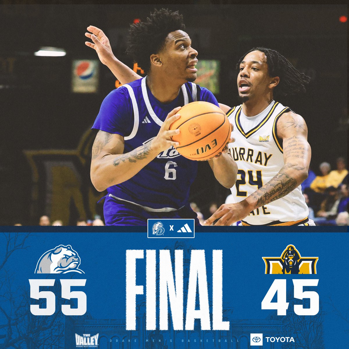 DrakeBulldogsMB's tweet photo. 𝐁𝐔𝐋𝐋𝐃𝐎𝐆𝐒 𝐖𝐈𝐍

Stirtz l 23 pts, 4 reb, 3 ast
Banks l 16 pts, 5 reb, 3 ast
Combs l 6 pts, 3 reb, 2 ast

#CultureWins l #DSMHometownTeam https://t.co/2iLPbKiVnH