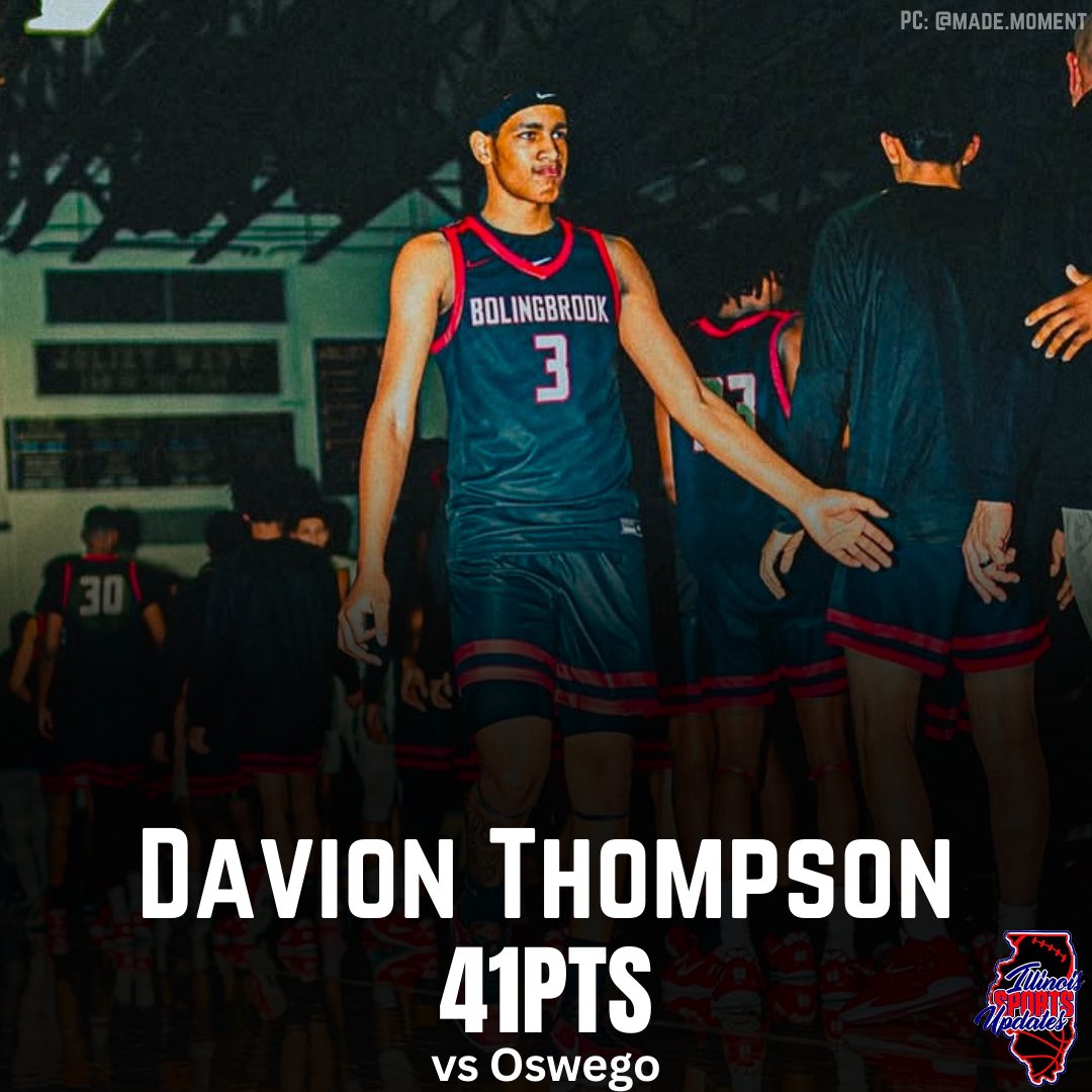 Sports4Illinois's tweet photo. 2027 5⭐️ Davion Thompson EXPLODES for 41pts in 79-59 win over Oswego🤯‼️ @Davion_t9 @brookhoops @MeanstreetsEYB https://t.co/nQUPlALcfu