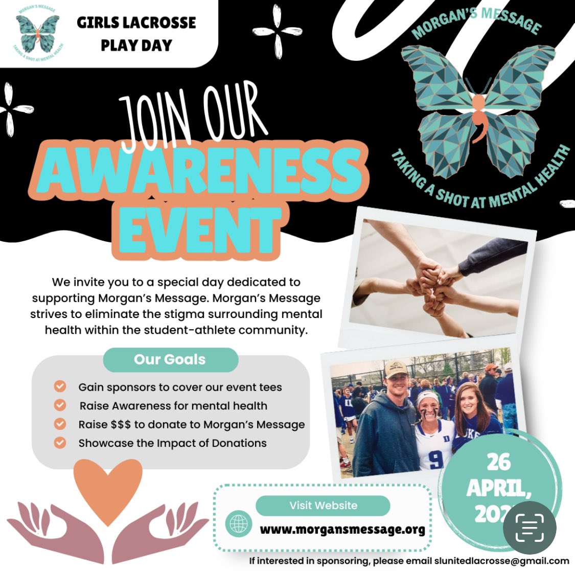 We are looking for sponsors to help promote mental health awareness!  🦋