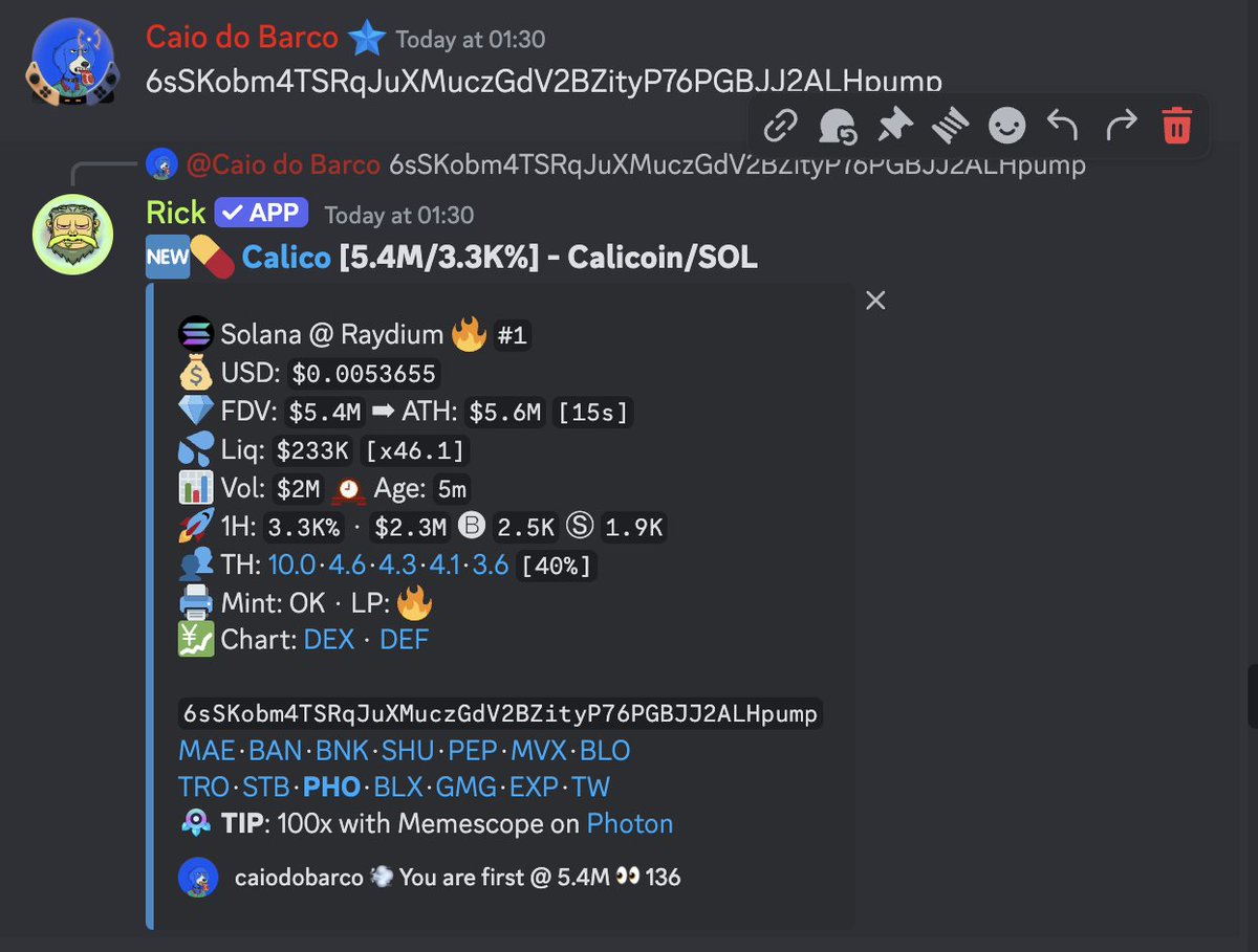 .<a href="/Vault_Alpha/">Vault Alpha</a> staff never missing 🔥
<a href="/0xCaiodoBarco/">Caio do Barco</a> calling #calicoin at 5M --&gt; currently at 25M 🔥 - 5x