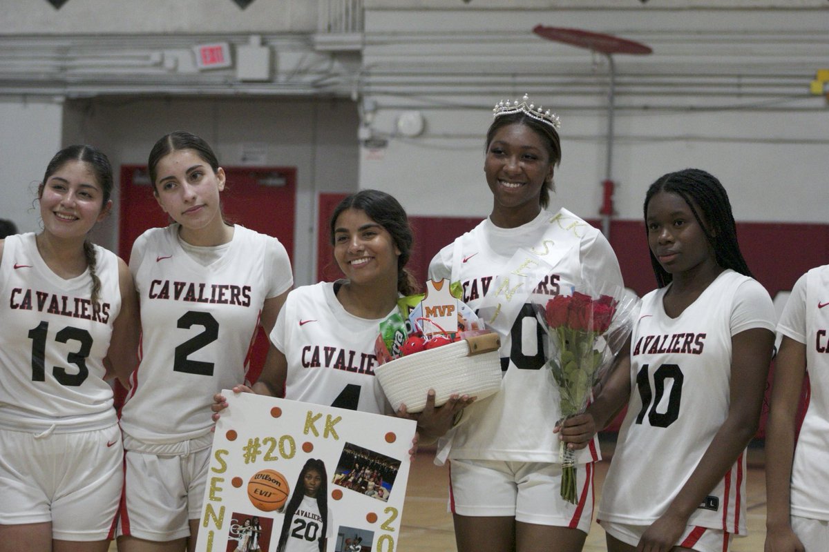 CavsConnect's tweet photo. In their last home game and district quarterfinals, our girls' basketball team dominated the court, finishing with a 40-26 win. They celebrated Senior Night, honoring Kamaria 'KK' Deckle for her dedication and achievements.

#gables #cavaliers #YourBestChoiceMDCPS https://t.co/WyOeucmnYi
