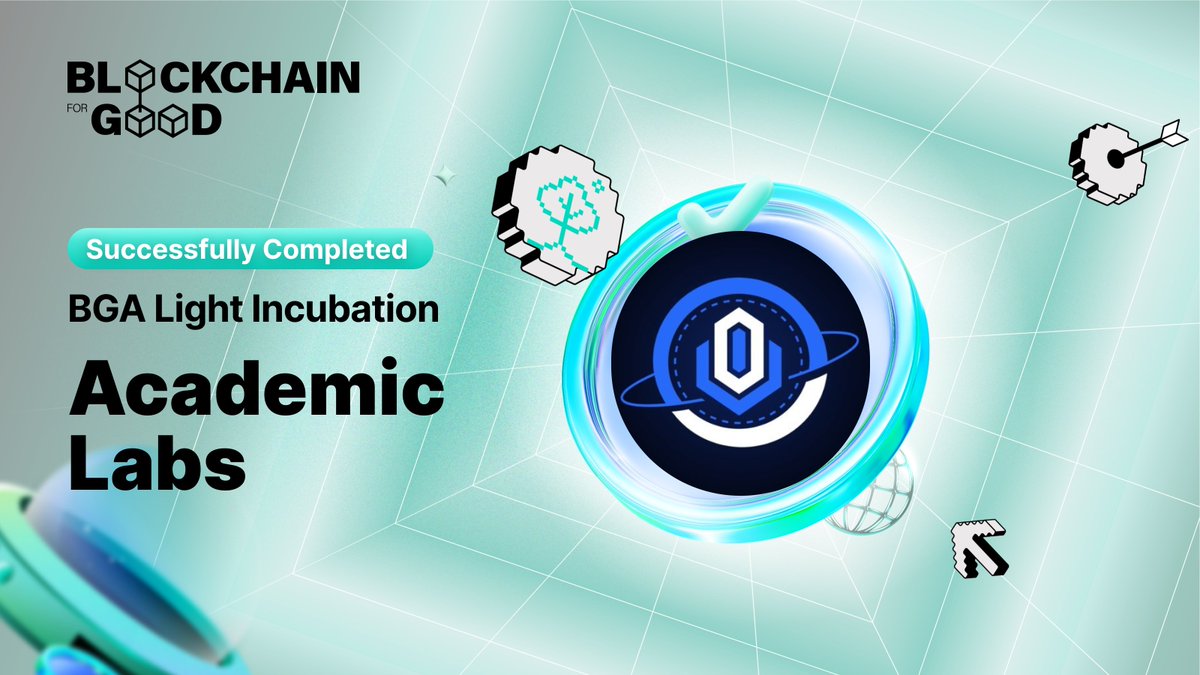 Acad_Labs's tweet photo. 🎉 We're excited to announce that Academic Labs has successfully completed @ChainForGood's Light Incubation program!

📢 Exciting news: BGA will soon open applications for their next incubation batch!

Follow @ChainForGood to stay updated on upcoming opportunities in #BlockchainForGood 🌱

#BGAIncubation
