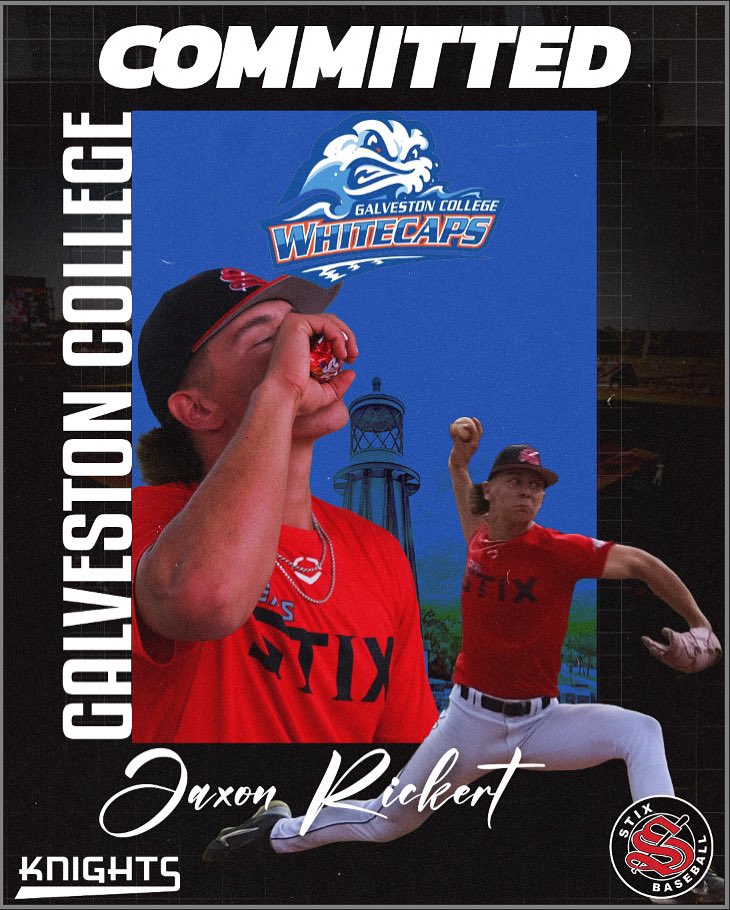 Stix Baseball (@stixbaseballtx) on Twitter photo Congratulations to <a href="/JaxonRickert/">Jaxon Rickert</a> on his commitment to <a href="/WhitecapBseball/">Galveston College Baseball</a> ‼️
#STIXFAM | #STIXCOMMIT Congratulations to <a href="/JaxonRickert/">Jaxon Rickert</a> on his commitment to <a href="/WhitecapBseball/">Galveston College Baseball</a> ‼️
#STIXFAM | #STIXCOMMIT