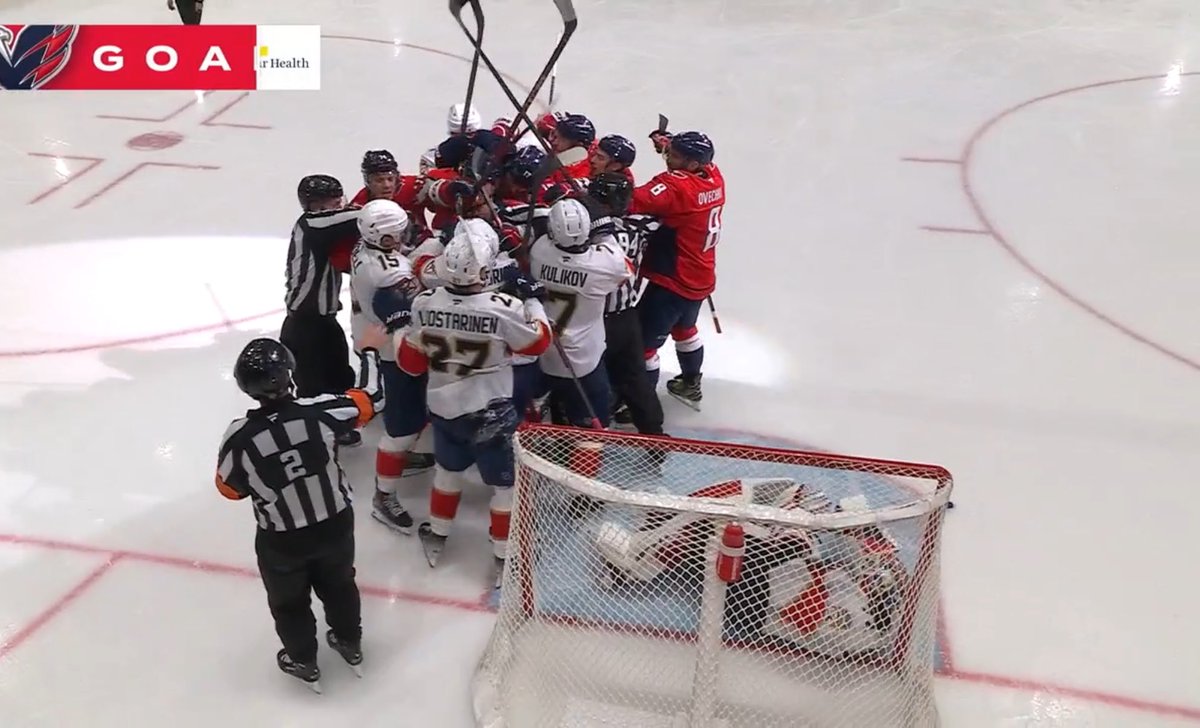beautiful scene as both teams come together to celebrate a nic dowd goal