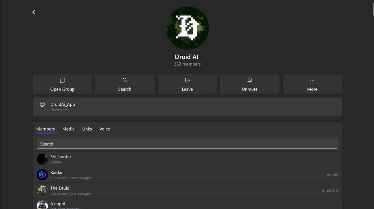step 1 - follow on twitter and join telegram community..
@DruidAi_APP