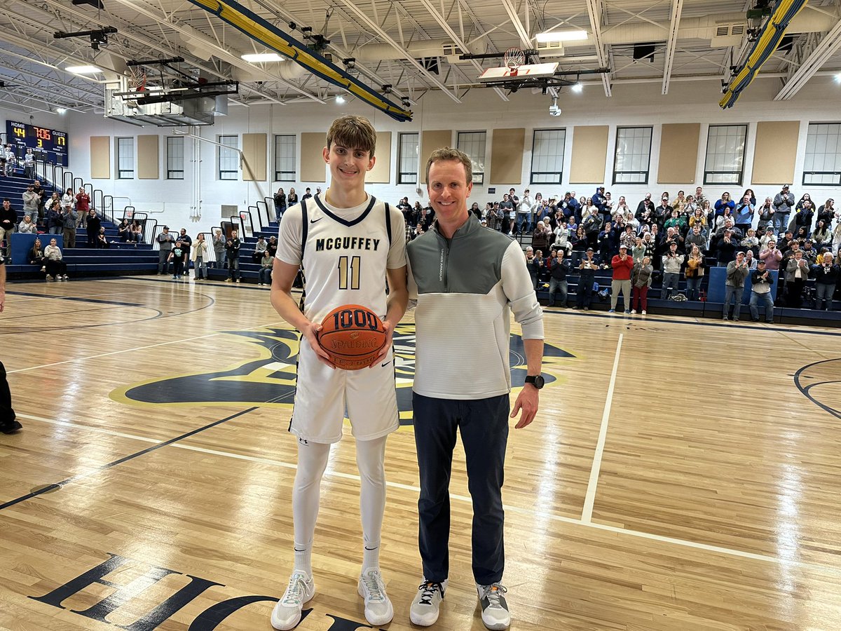 McGuffey defeats Sto Rox 63-42 on senior night. Congrats to our six seniors. With the win, the Highlanders qualify for the WPIAL playoffs. Also, congratulations to Aydan Cunningham on his scoring his 1,000th point.