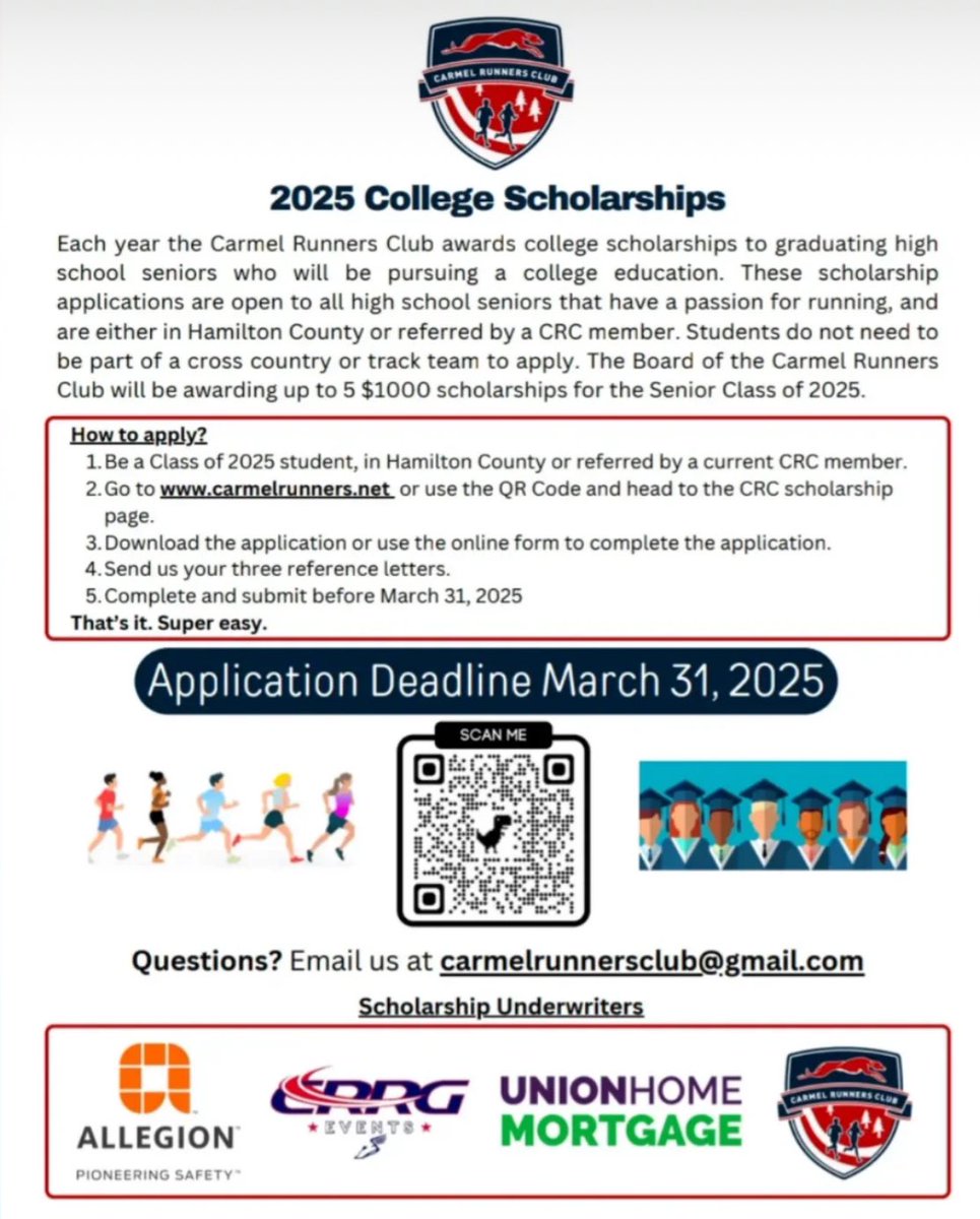 Hamilton County IN seniors let’s see your applications for our scholarship. Let’s go!