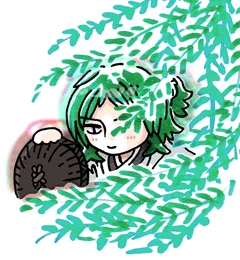 きょうの妖怪 #和漢百魅缶  通算8113体目【柳の木の男】ある娘が川で洗濯してたら、誰とも知れない美しい男がやって来て抱き寄せられ気を失ってしまいました。夜になっても帰って来ないのを心配して探しに来た人々は、柳の枝にからまってる娘を発見しましたソウナ。 