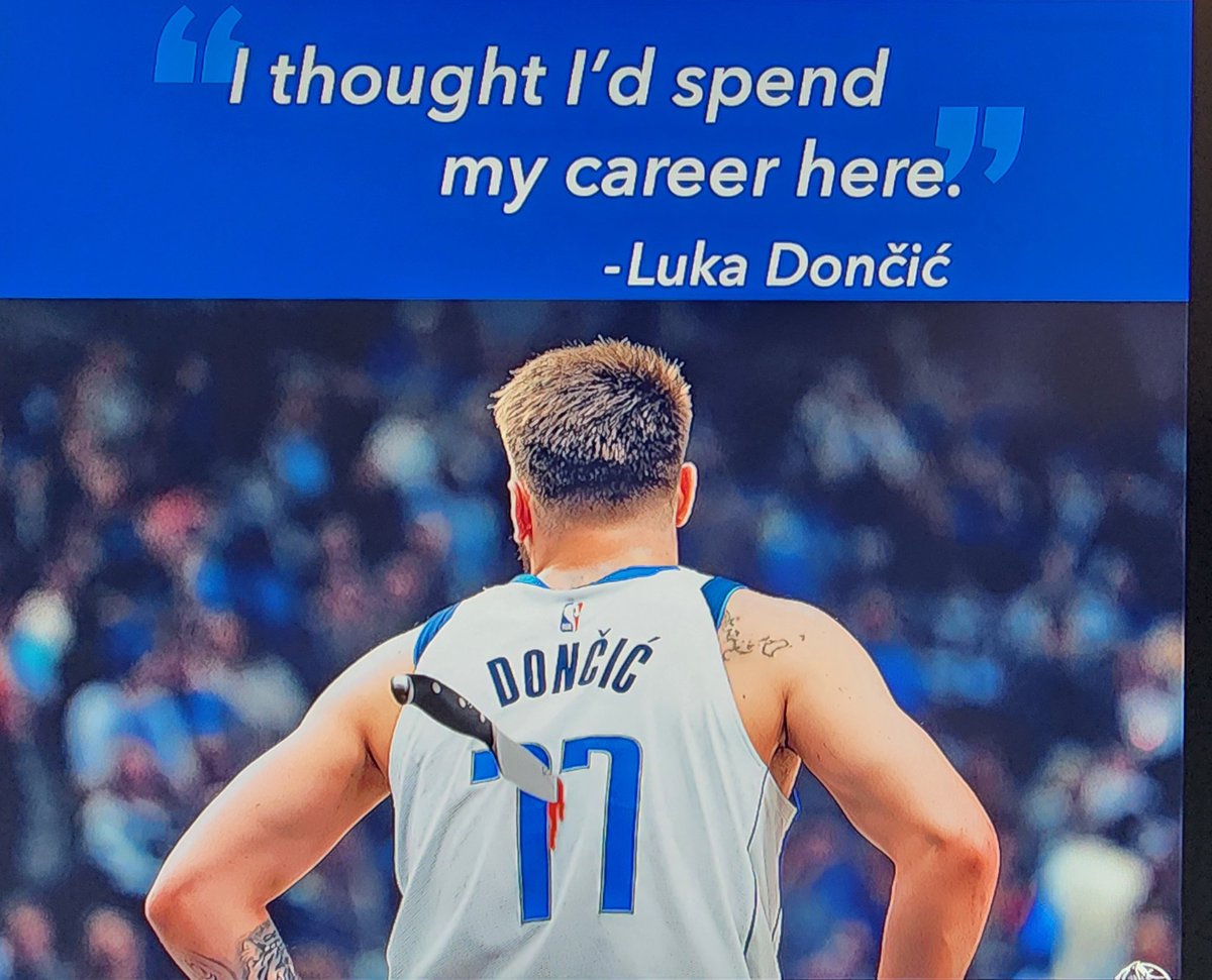 markburg_'s tweet photo. @BleacherReport @ChandlerParsons @RunItBackFDTV Someone should sell a new line of Luka jerseys with the knife wound in the back. https://t.co/YBr96Euh9C
