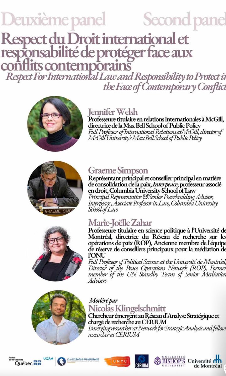 SaMyMarBru's tweet photo. This Friday! CANADIAN DIPLOMACY IN A TURBULENT INTERNATIONAL SYSTEM a @RAS_NSA  with @Klin_Nick  and @andrew_am13  Mourad partners @CERIUdeM  @RDandurand   @FRQSC  @UBishops  @UMontreal  @UQAM  @UNYC @HEC_Montreal  
  07-02, 1pm-6pm HEC Montréal, Côte-Sainte-Catherine https://t.co/eNgszGDfGA