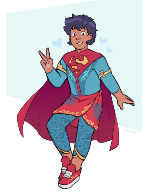 There's this indo author who does dc fanart where they made lois lane and jon kent indo

#Superman 