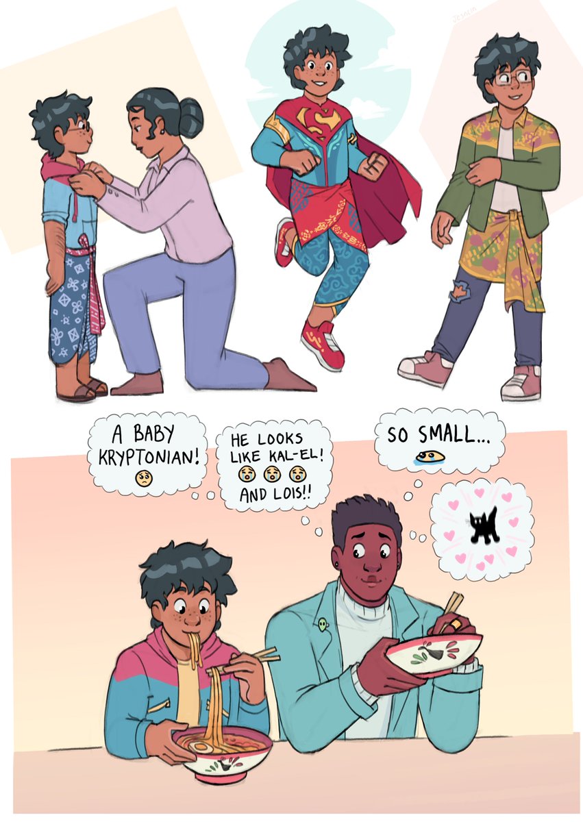 There's this indo author who does dc fanart where they made lois lane and jon kent indo
#Superman