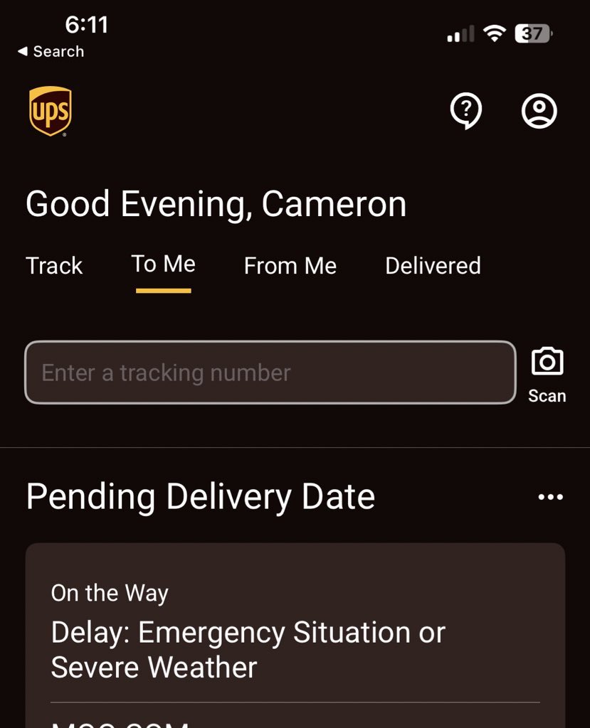 linearIND's tweet photo. @CnsmrsFightBack @UPS Delayed a 2nd day https://t.co/BiBGGh8ubP
