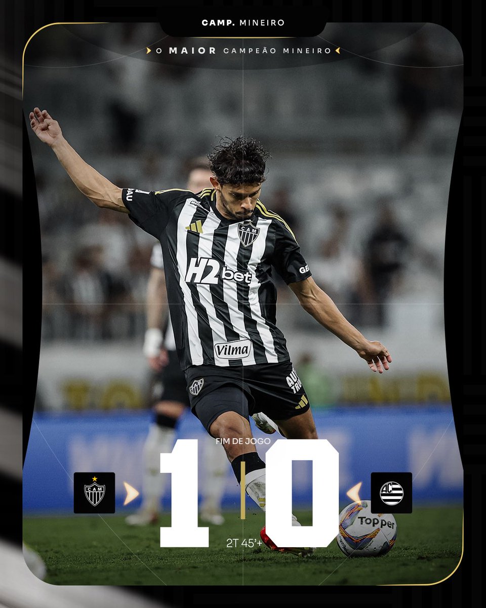 💪🏾⚫⚪ FIM DE JOGO! COM MAIS UM GOLAÇO DE HULK, GALO VENCE O ATHLETIC NO MINEIRÃO E CHEGA A 10 PONTOS NO CAMPEONATO MINEIRO.

#VamoGalo #CAMxATH 🏴🏳️