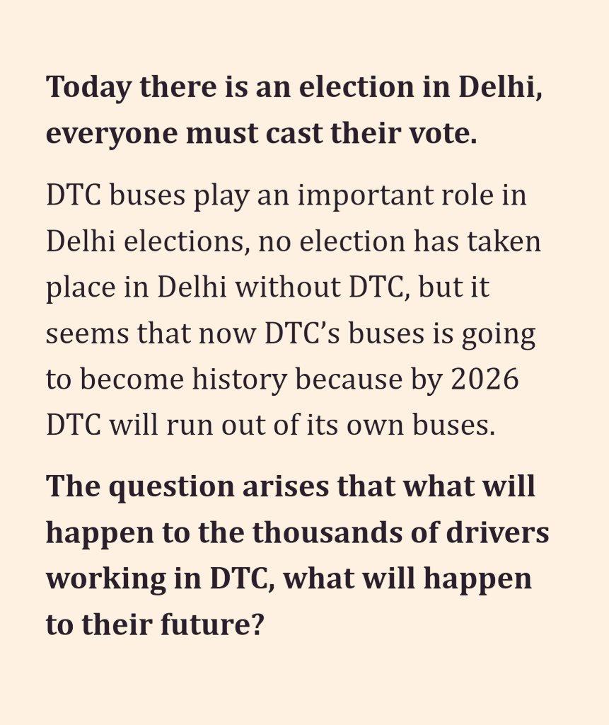 Save DTC - Save Delhi 

<a href="/LtGovDelhi/">LG Delhi</a> <a href="/dtchq_delhi/">Delhi Transport Corporation</a> @RajNiwasDelhi <a href="/India_NHRC/">NHRC India</a> <a href="/OfficeCATDelhi/">CAT</a>

There are 29000 employees working in DTC, out of which around 25000 employees work on contract. So will they be fired? 
Because now buses are hired on kilometre scheme with drivers...